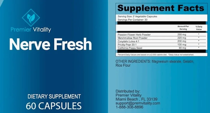 Nerve Fresh Kosttilskudsfakta